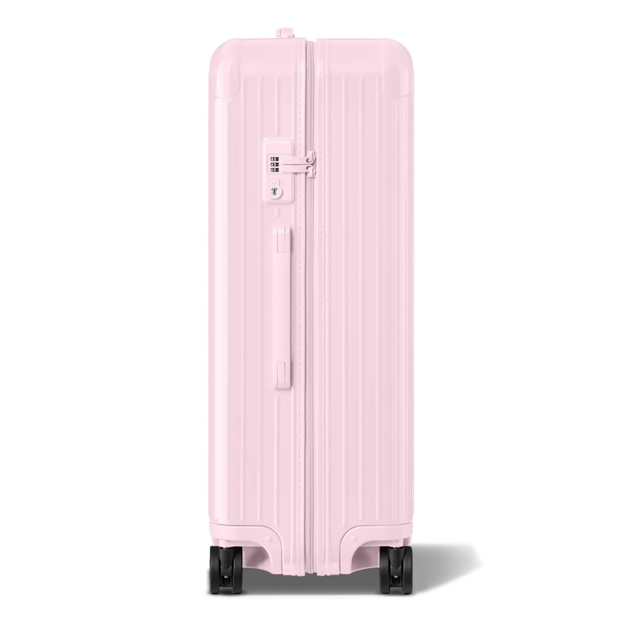 Side View of RIMOWA Essentials Gloss Ballerina Pink Check-In L Suitcase 83273751